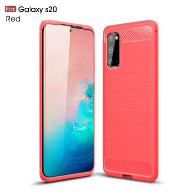 For iphone 11 pro max carbon fiber phone case brushed soft tpu cover for Samsung S20 ultra S10 plus A50 MPC06